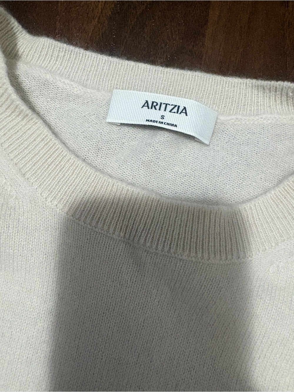 Aritzia Lightweight Crewneck Sweater in Soft Cream